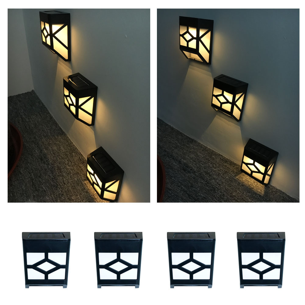 Home solar light 2LED solar paned street light decorative solar fence light