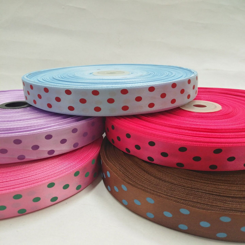 8 minutes 2.5 cm polyester printed small dot hair accessories, clothing, hats, ribbon decorative accessories Application Scenario