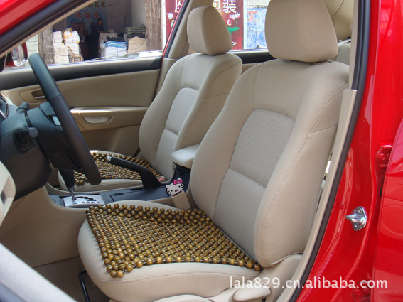 Fragrant wood bead square cushion hot style automobile seat cushion vehicle-mounted fragrant wood cool cushion massage bead automobile seat cushion thermal insulation cushion wholesale thumbnail