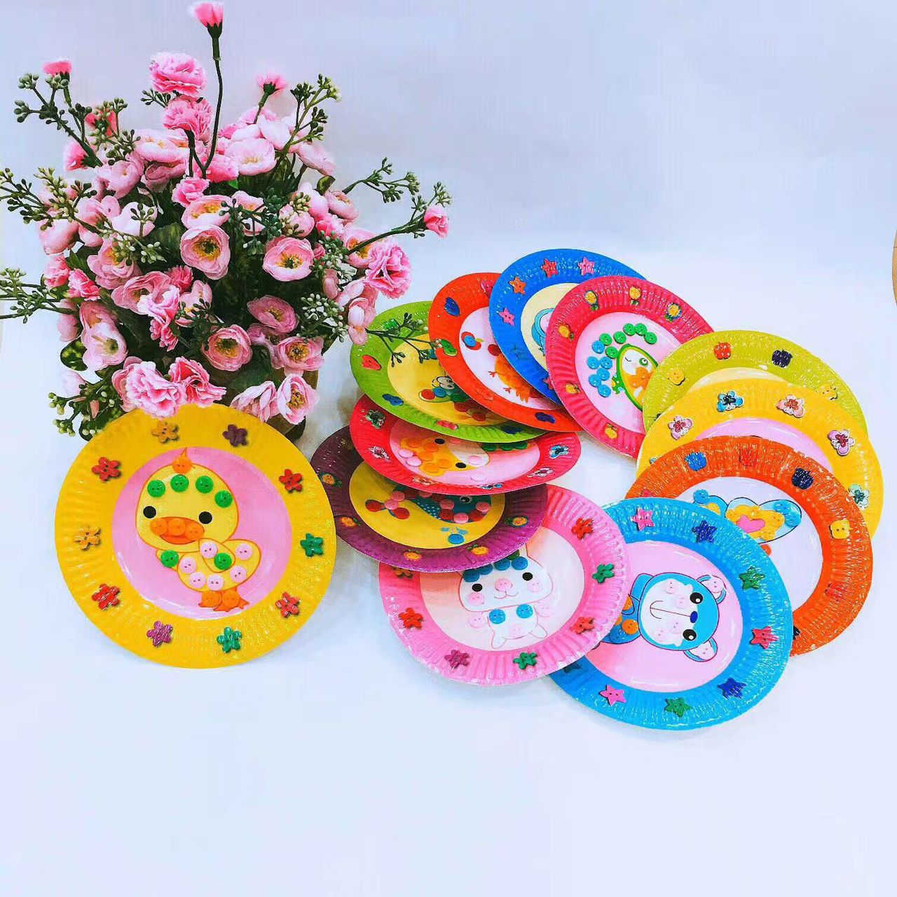 Jiamei Paper Products Creative Craft stickers, paper plate button stickers, plate stickers, children's DIY handmade stickers, decorative stickers