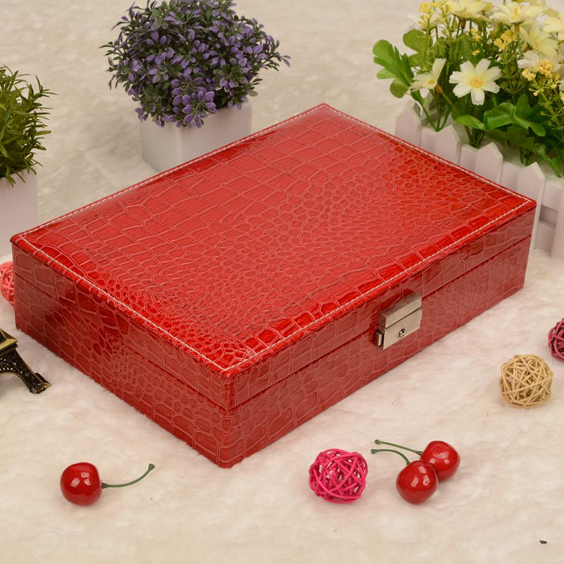 Guanyu jewelry box flannelette & leather large square jewelry box jewelry box birthday gift