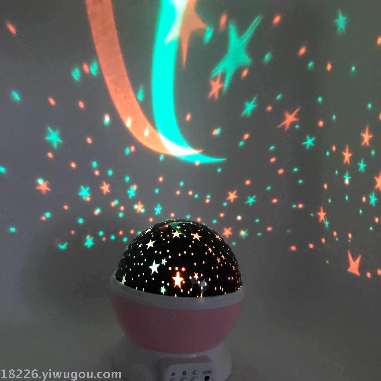 梦幻浪漫旋转星空灯投影灯炫彩投新奇特影灯 led创意小夜灯细节图