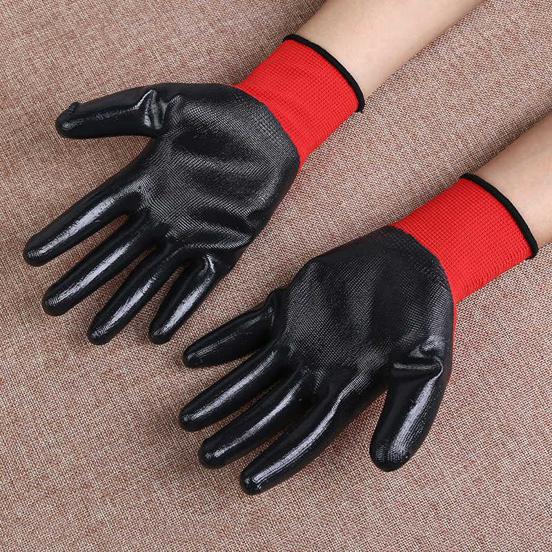 13-Pin Nylon Nitrile Oil-Proof Rubber Gloves Protective Gloves Products Protective Gloves Manufacturers details Picture