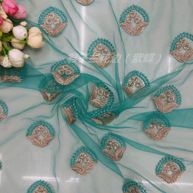 High-end imported polyester filament full mesh fabric embroidered lace Application Scenario