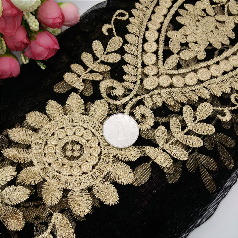 High-end composite thread polyester filament full mesh fabric embroidered lace Application Scenario