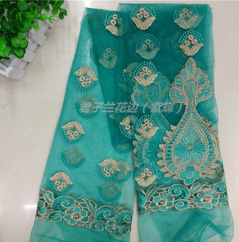 High-end imported polyester filament full mesh fabric embroidered lace