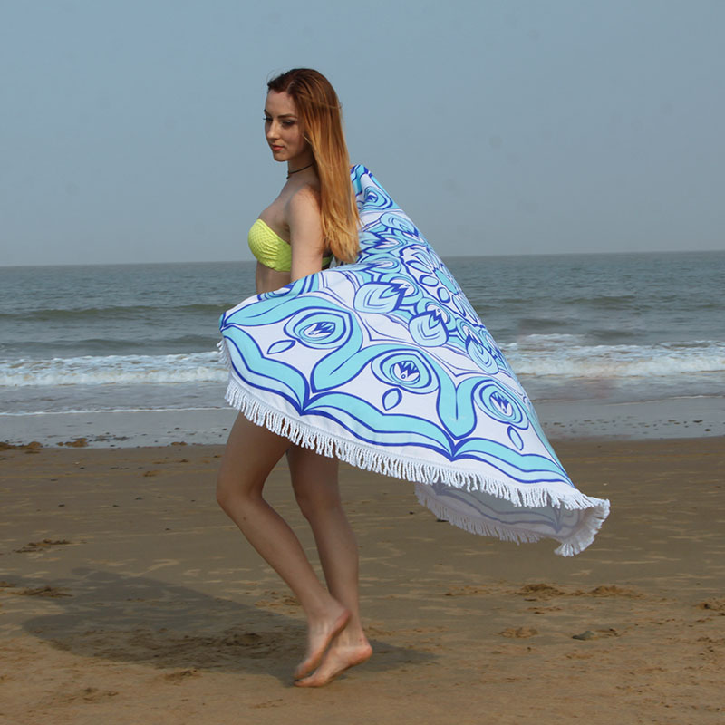 European and American style Su beach towels, round active printed beach towels, AliExpress bestseller shipping