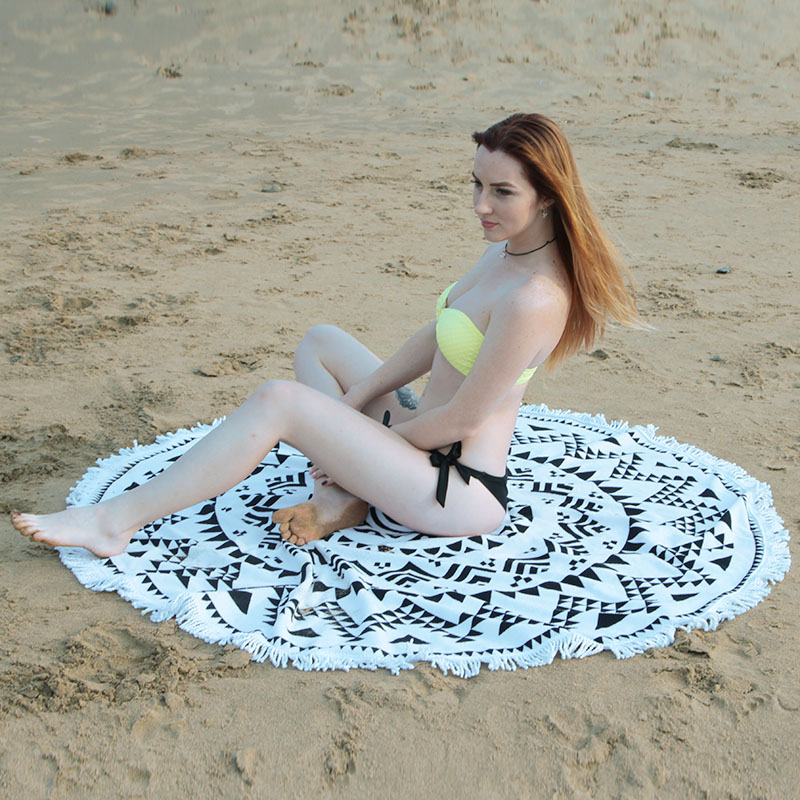 Custom-made round beach towels, digital printed bath towels, microfiber beach towels, direct sales of shawls Specification image