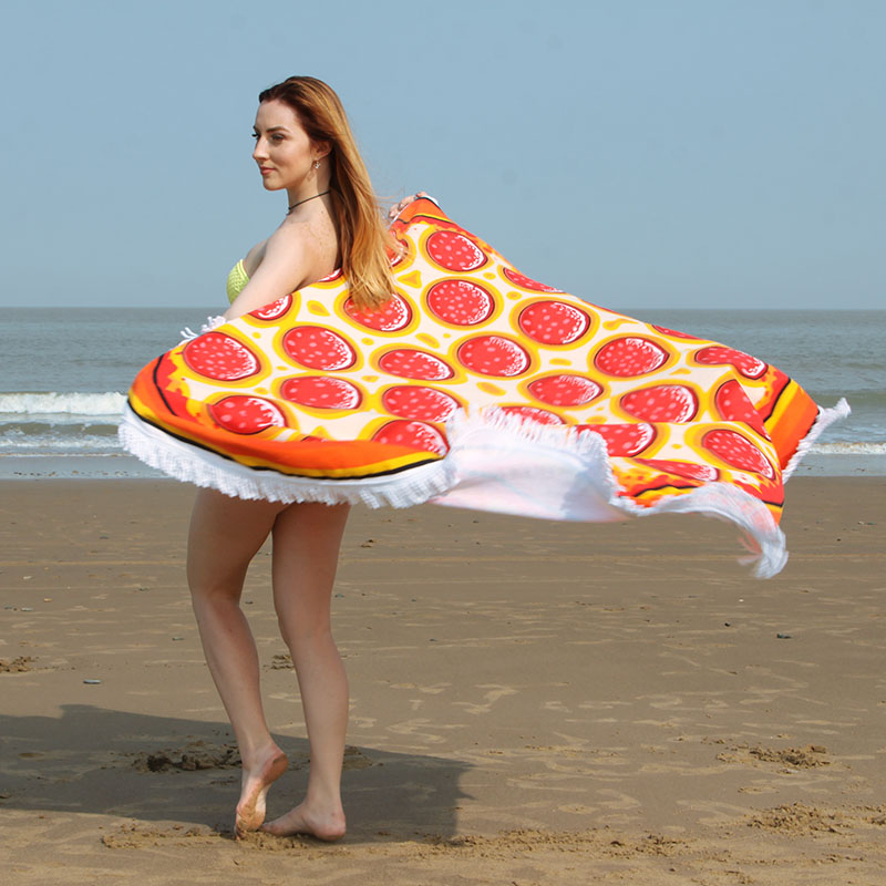 Hot-selling European and American style microfiber round beach towels with tassels, direct sales from the manufacturer