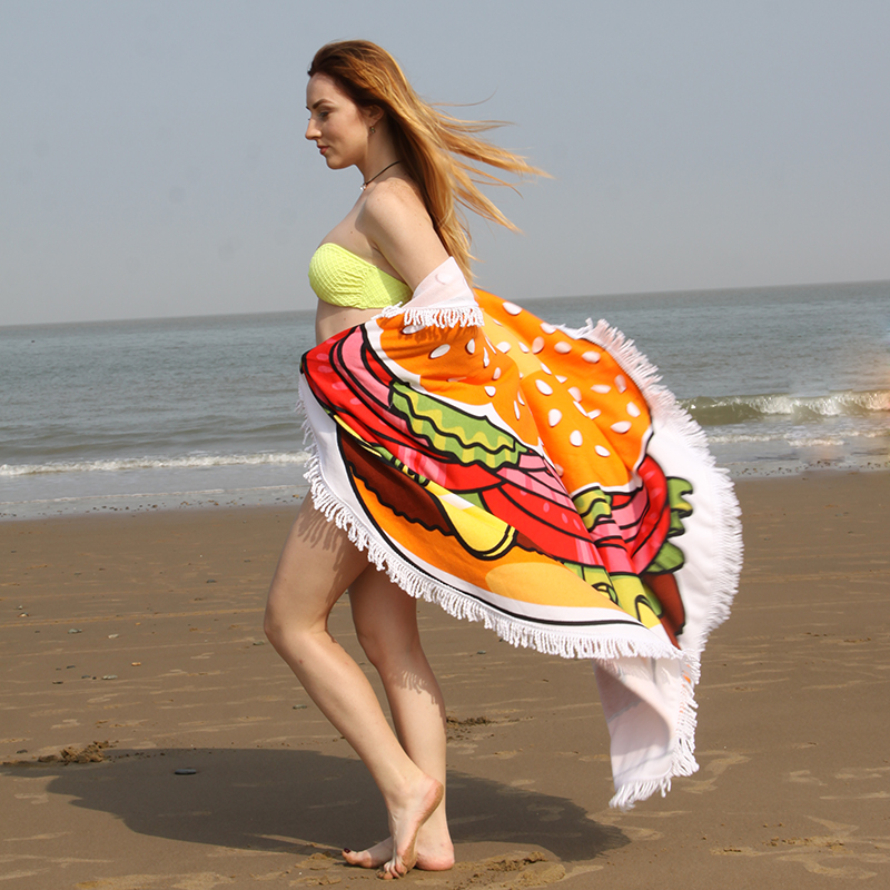 Direct sales of best-selling beach towels from the manufacturer in Hamburg. Active printed microfiber beach towel shawl Specification image