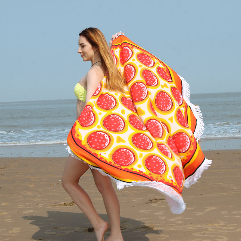 Hot-selling European and American style microfiber round beach towels with tassels, direct sales from the manufacturer Specification image