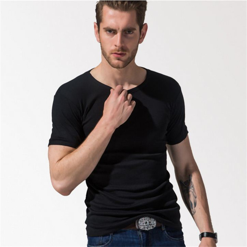 Modal Men's Crew Neck Short Sleeve T-Shirt Men's T-Shirt Cotton Solid Color Short Sleeve Trendy Base Shirt Application Scenario