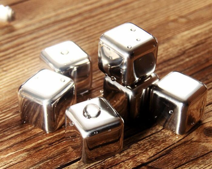 4PC new stainless steel beer ice whiskey ice stone red wine freezer