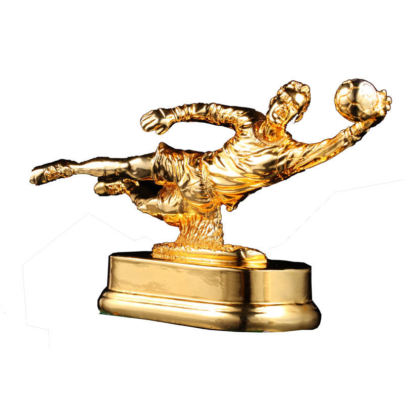 Custom-made metal trophies, goalkeeper trophies, high-end trophies, football sports meeting trophies details Picture