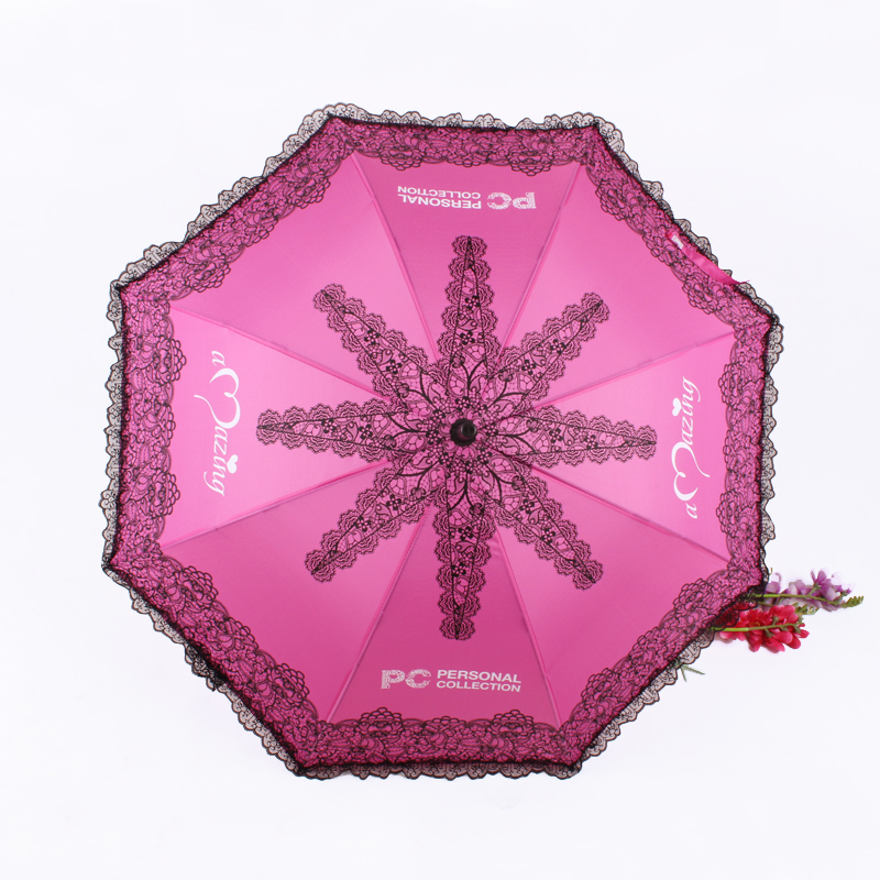 2017 new lace-trimmed straight umbrella, advertising umbrella, gift umbrella, printed logo pattern Specification image