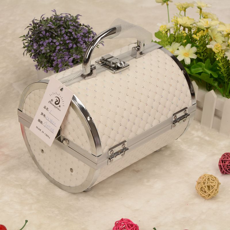 Guanyu new Korean cute makeup bag large capacity cylinder makeup case portable bag