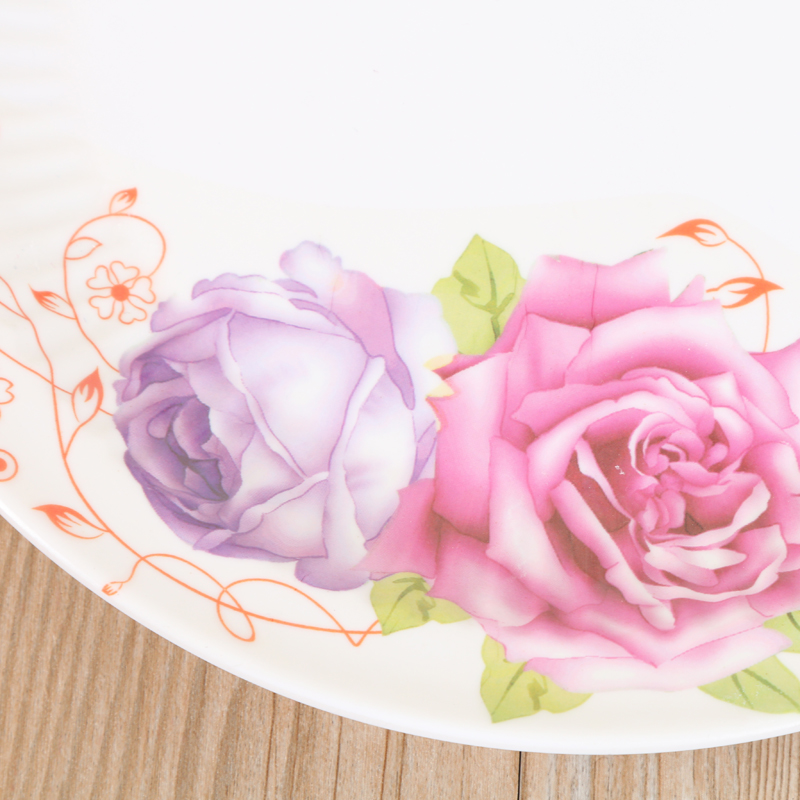 创佳餐具 环保无毒盘子家用密胺餐具内波纹深盘10”细节图