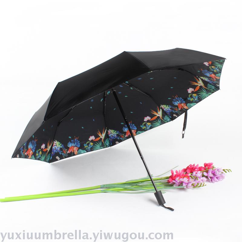 Black rubber umbrella, small black umbrella, UV-resistant sun umbrella, sunshade umbrella Specification image