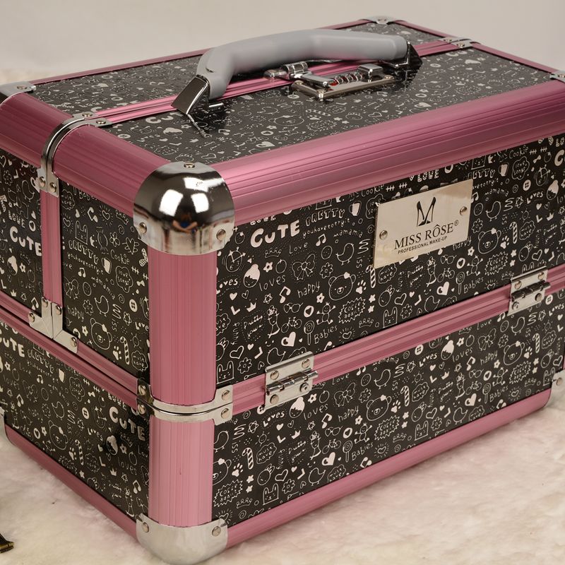 Guanyu hot - selling double - open cosmetic box professional cosmetic toolbox double - open aluminum cosmetic box