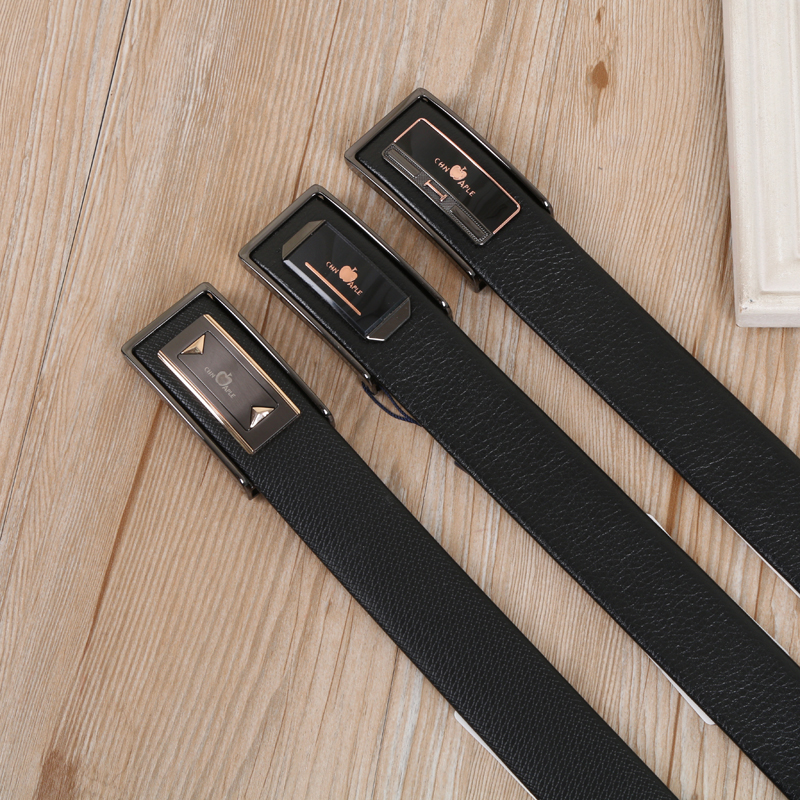Men's Korean Fashion Black Buckle Belt Business Casual Can