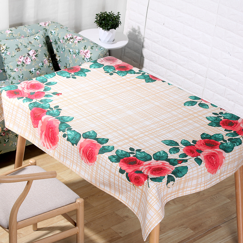 桌布亚麻棉麻桌布一件代发田园小花棉麻桌布批发产品图