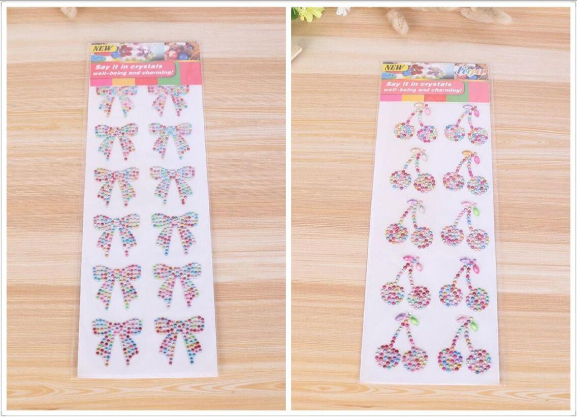 Jiamei Paper Products creative craft stickers, various fashionable decorative acrylic mobile phone stickers, apple, crown, heart, cherry, thumb, butterfly, flower Specification image