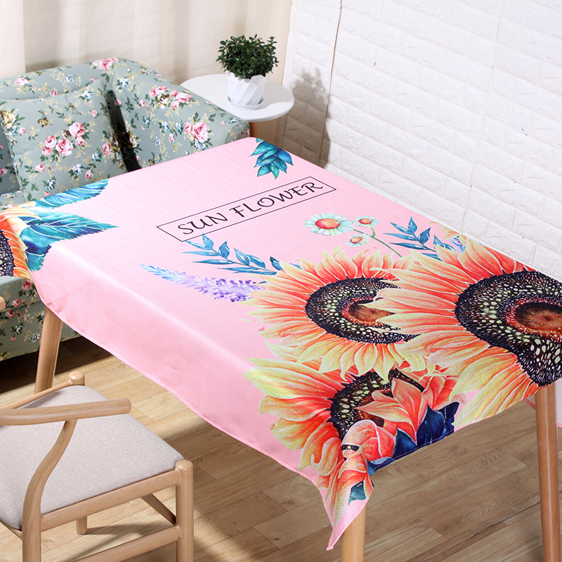 Factory direct sales of flower series tablecloths, cute tablecloths, cotton, linen and linen fabric, one-piece consignment Specification image