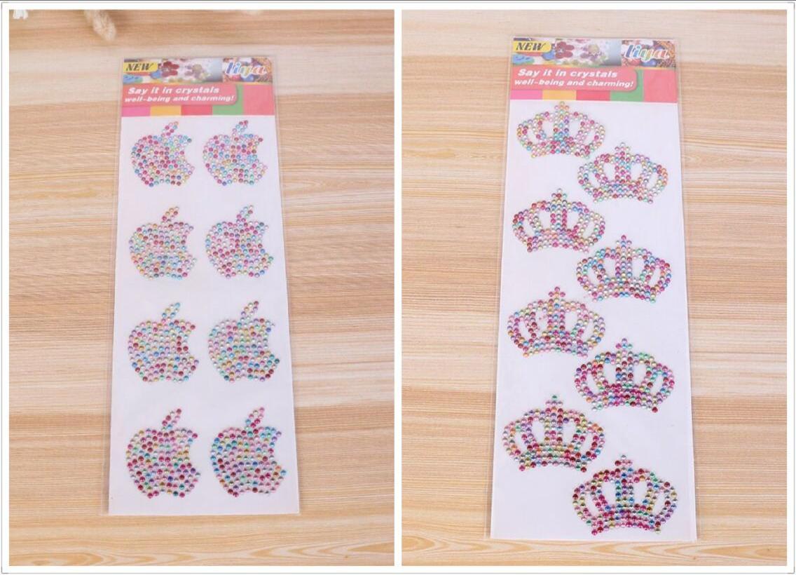 Jiamei Paper Products creative craft stickers, various fashionable decorative acrylic mobile phone stickers, apple, crown, heart, cherry, thumb, butterfly, flower details Picture