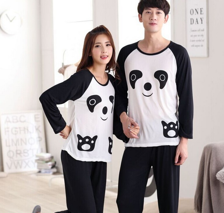 Cute cartoon couple pajamas for autumn and winter, long-sleeved casual pajamas for men and women, home wear sets Specification image
