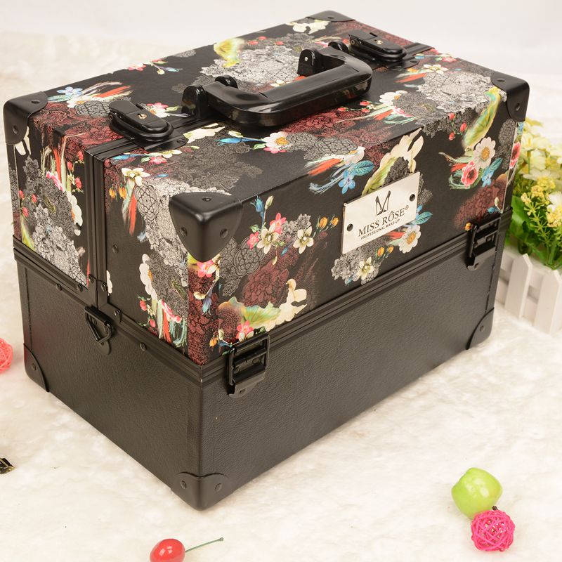 Guanyu China style printing large capacity hand - held cosmetic case nail tattoo professional toolbox