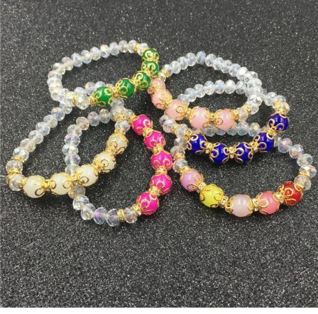 水晶镶金泊手链产品图