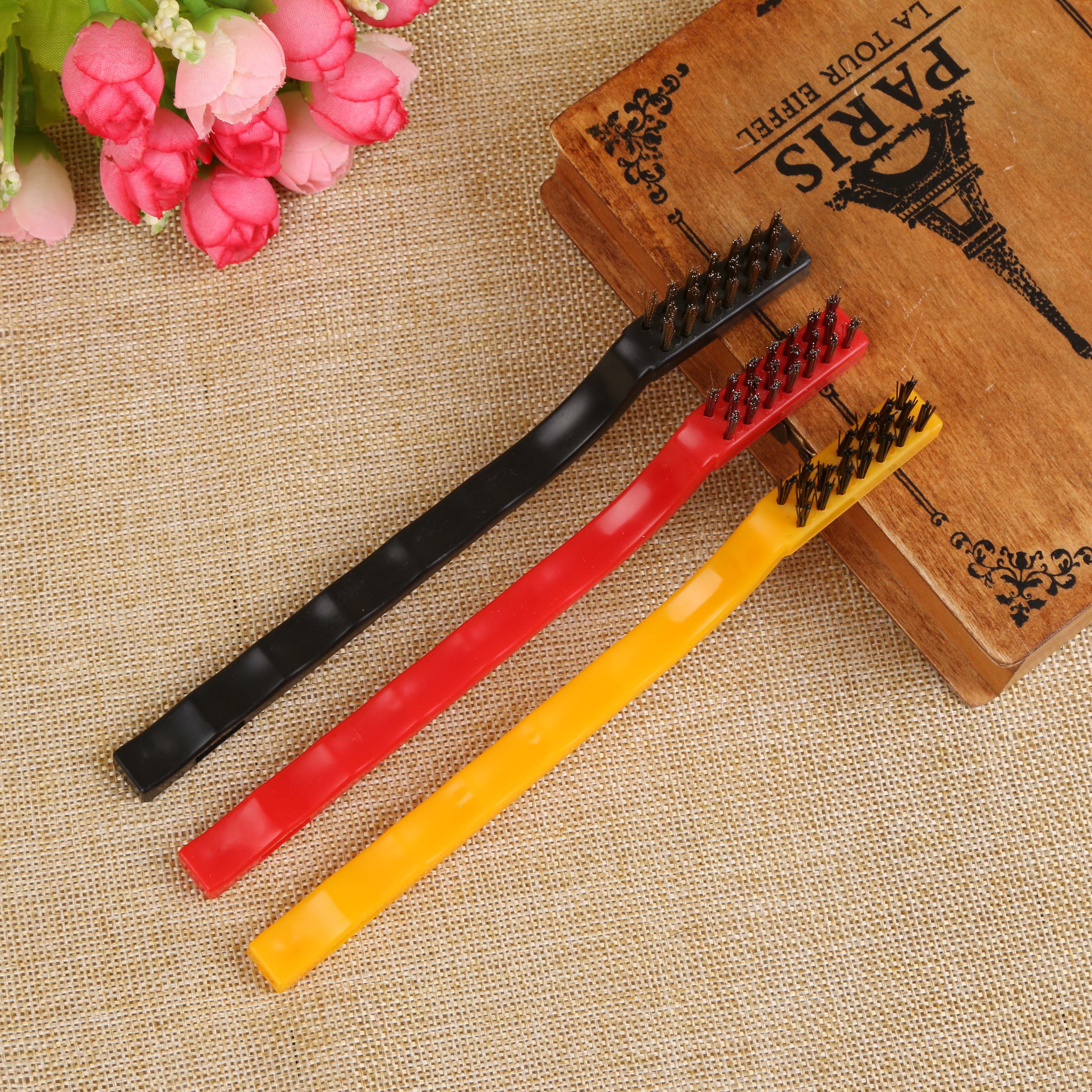 Kitchen Items Decontamination Gas Stove Top Brush Range Hood Cleaning Brush Nylon Copper Brush Steel Wire Boiler Brush details Picture