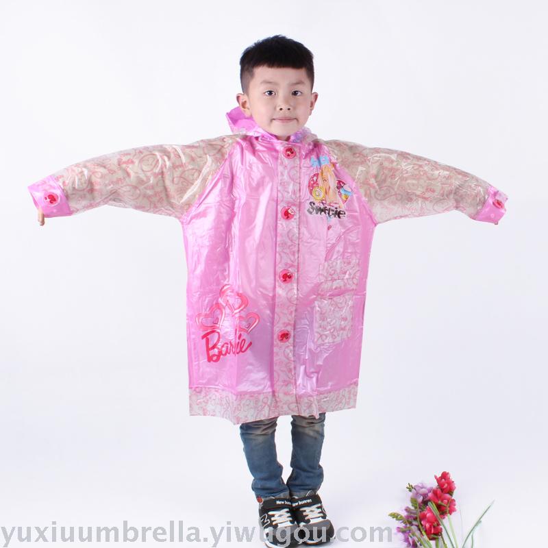 儿童雨衣男童女童上学雨披透明卡通图案雨服带书包位户外防水防雨