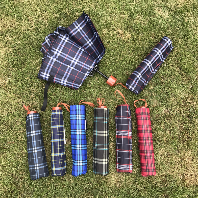 10根骨格子三折伞格子雨伞晴雨伞65公分产品图