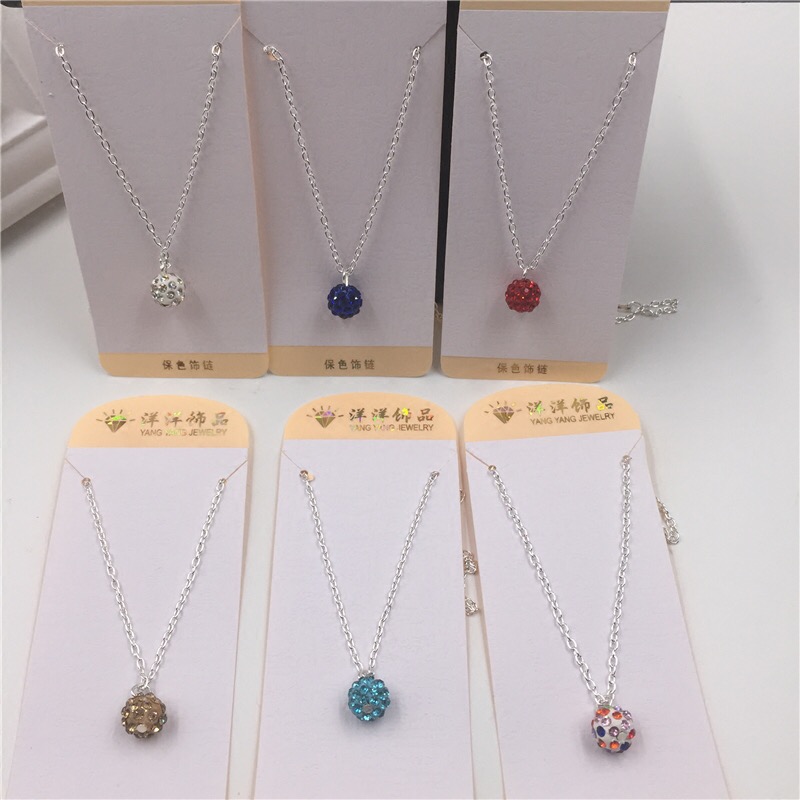 饰品女款镶宝石钻水晶吊坠项链产品图