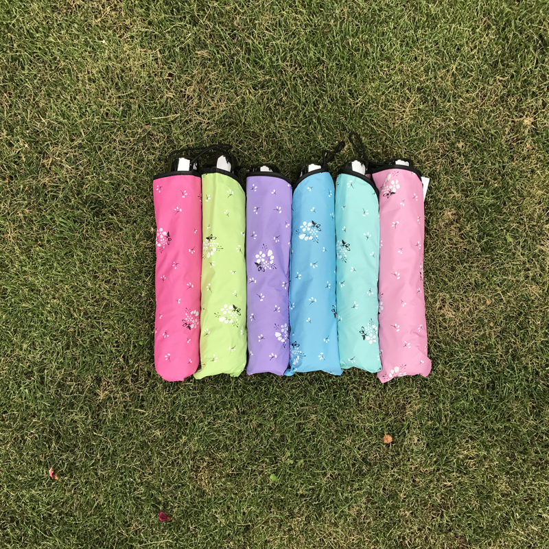 十根骨黑胶荷叶边三折伞遮阳伞雨伞65公分产品图