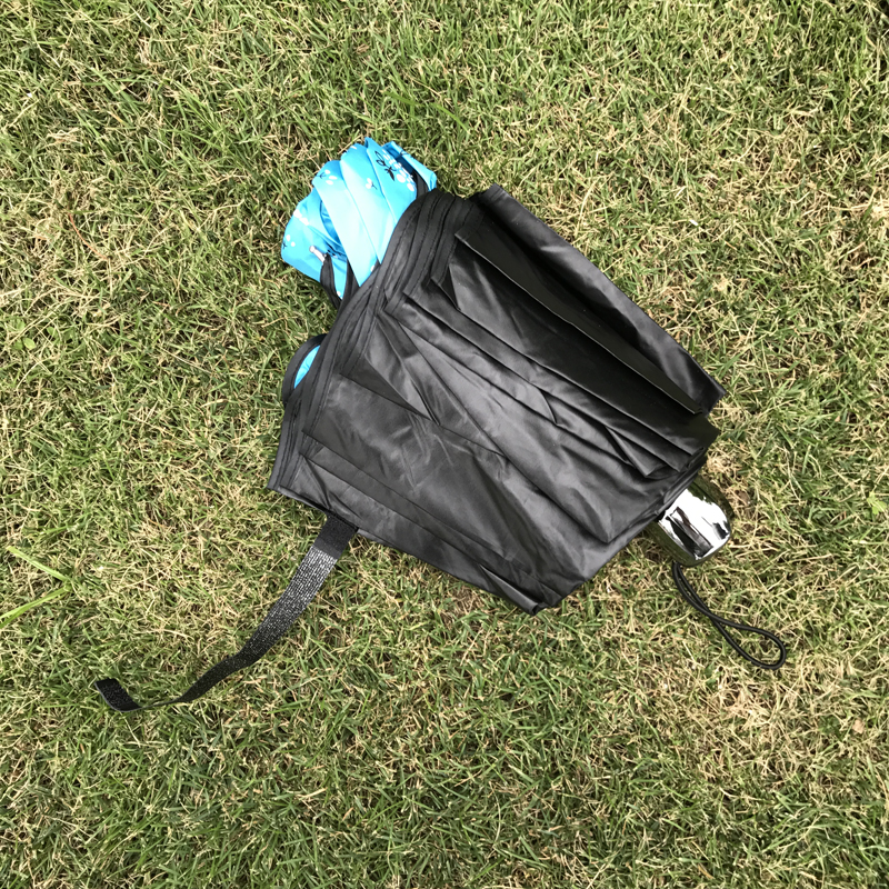 十根骨黑胶荷叶边三折伞遮阳伞雨伞65公分细节图