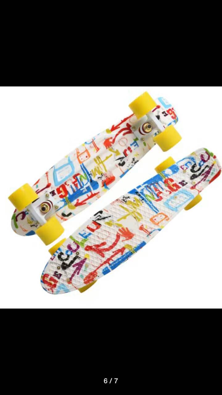 Fish board skateboard banana board adult four wheel skateboard big wheel road scooter double sided details Picture