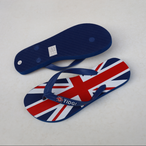 厂家定制英国米字旗沙滩PE人字拖鞋产品图