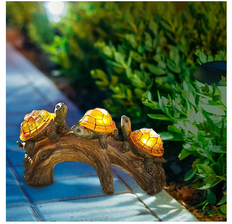 太阳能灯树脂乌龟灯动物摆件细节图