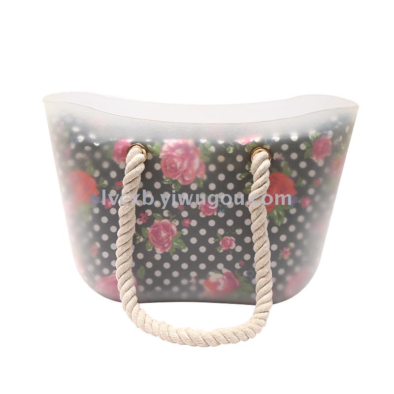 时尚硅胶糖果色果冻沙滩单肩背包产品图