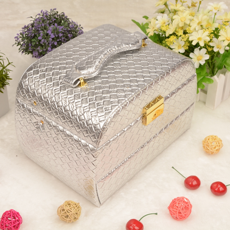 Guanyu large capacity Korean cosmetic bag in the bag portable portable hand - on - hand container simple cosmetic box