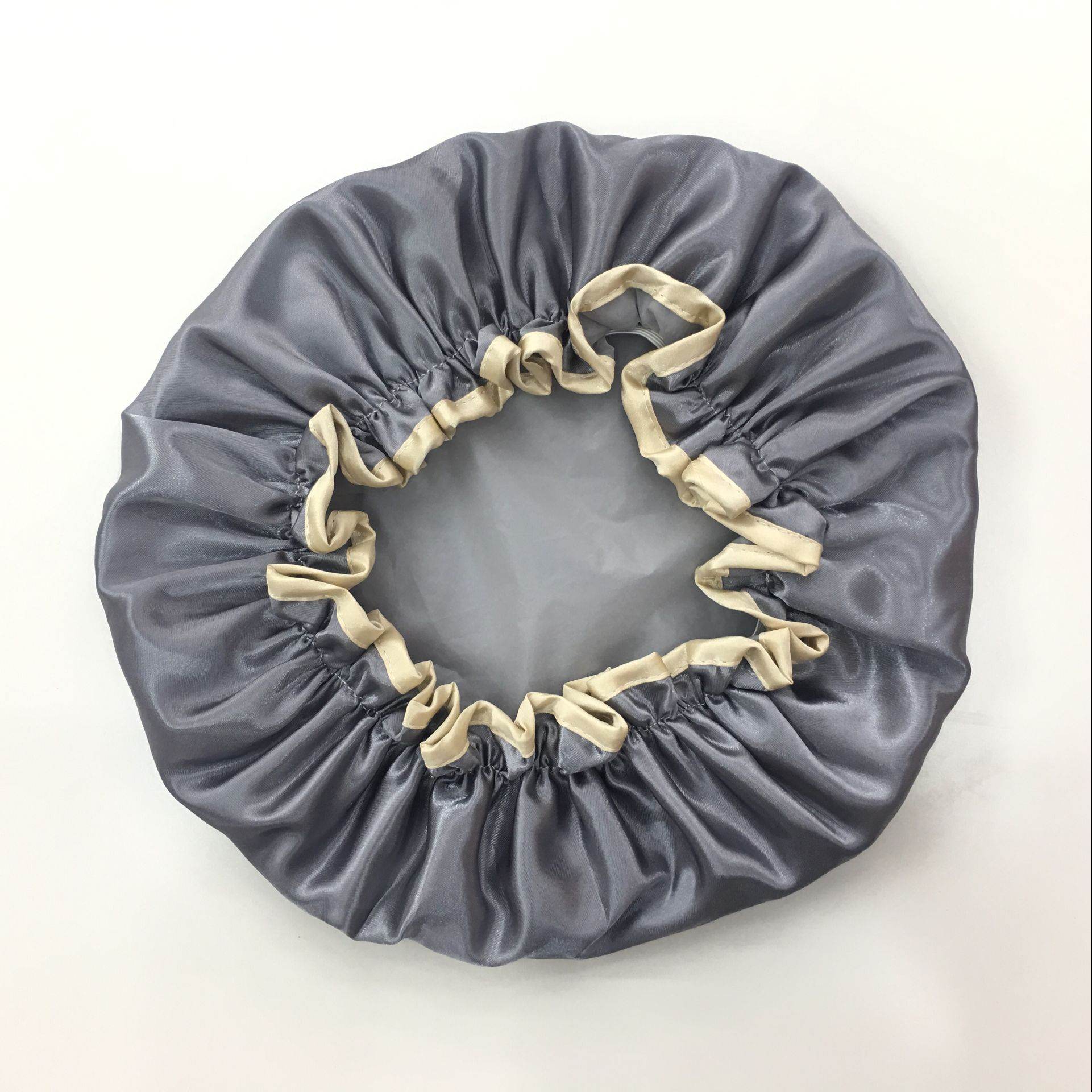Factory direct sales of single-color double-layer waterproof shower caps, thickened oil-proof and oil-proof shower caps, and makeup and grooming caps Specification image