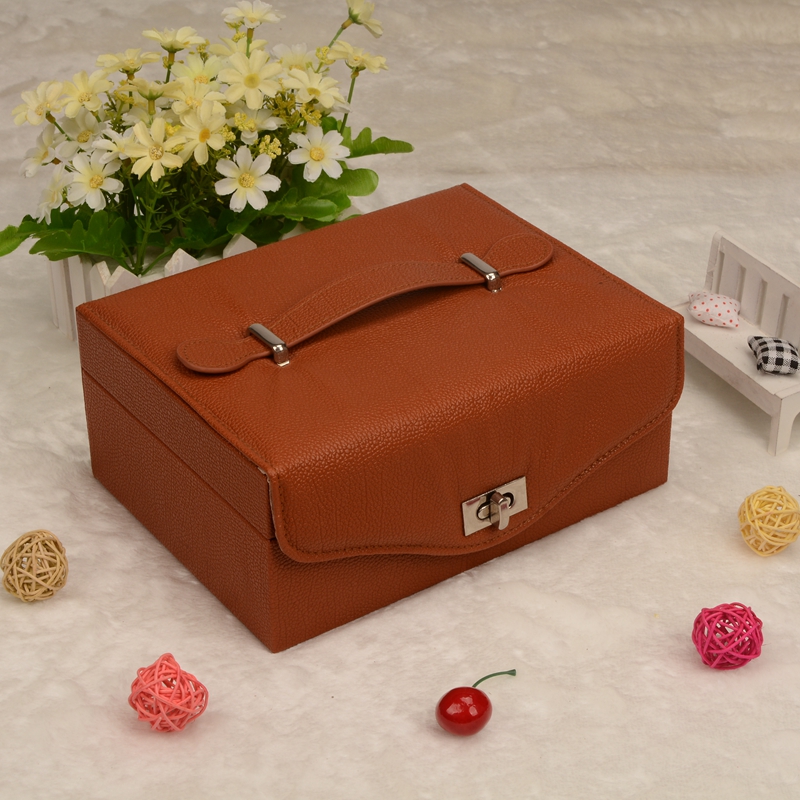 Guanyu high-end portable jewelry box European jewelry storage box PU leather jewelry display box