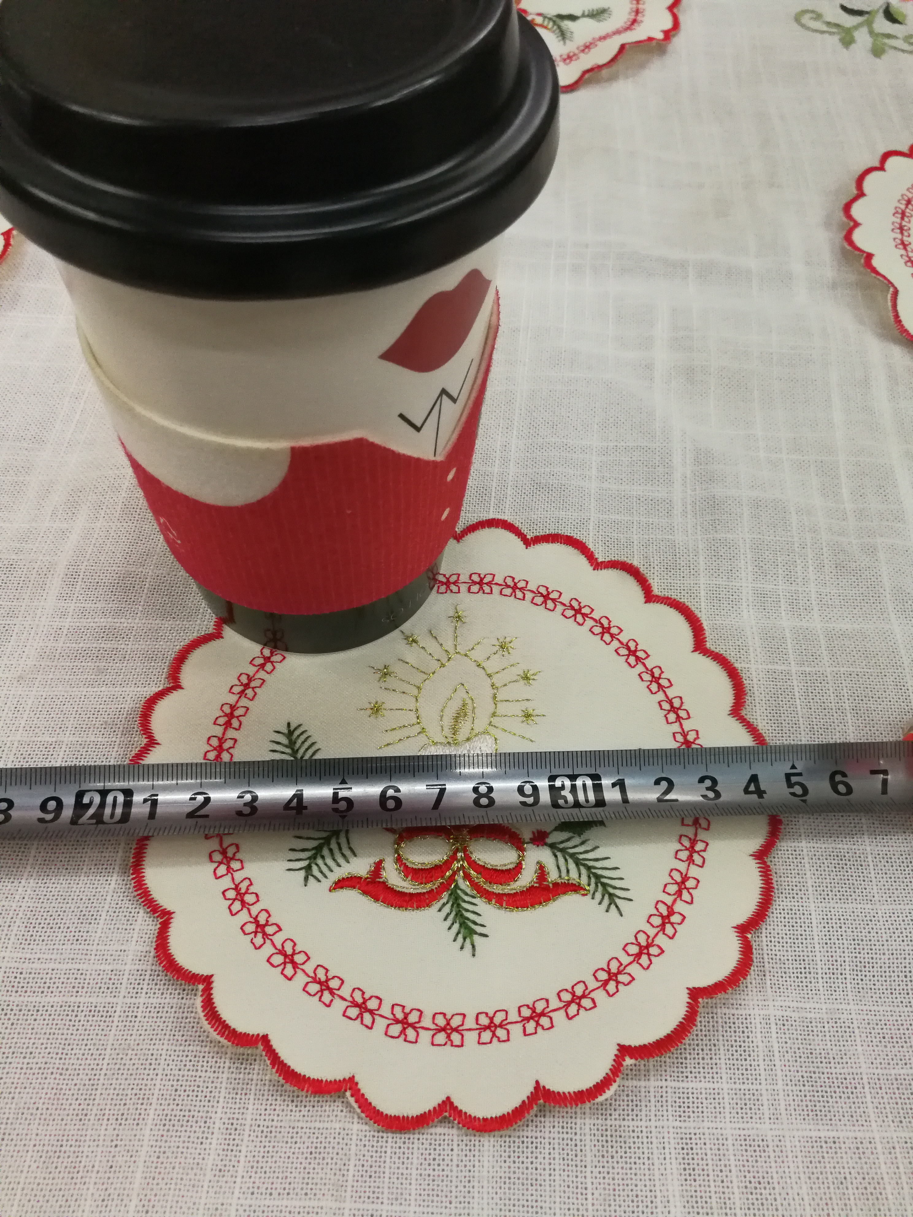 Original single embroidered coasters and tablecloths for export are on sale at low prices details Picture