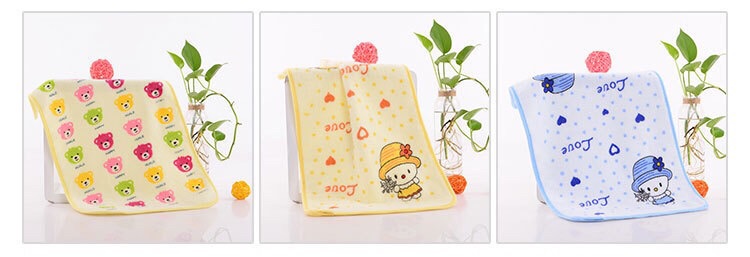Untwisted printed children's towel with edge-printed snowman children's towel, pure cotton children's towel
