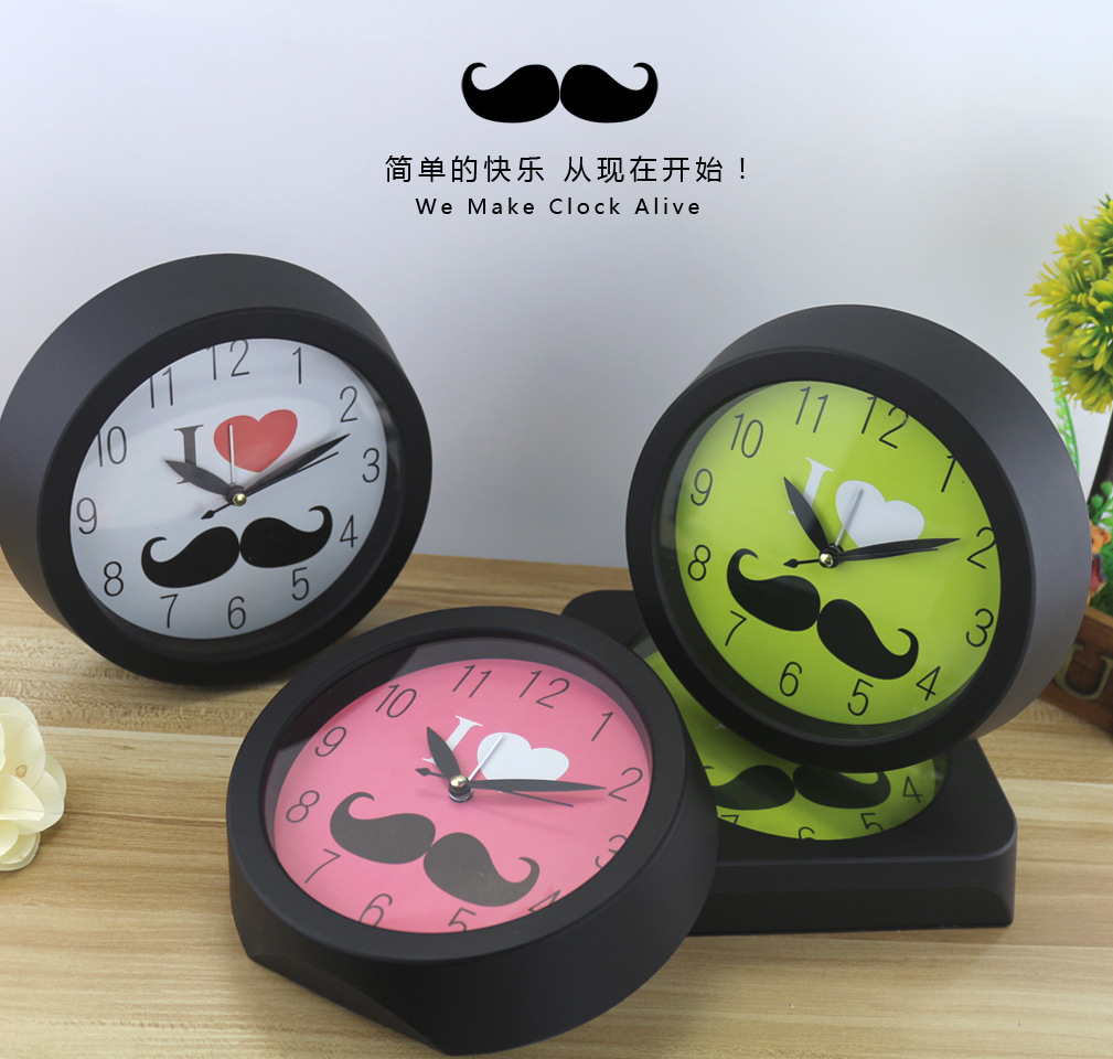 Fashion beard alarm clock creative alarm clock cartoon children's bedside alarm clock manufacturers wholesale full figure