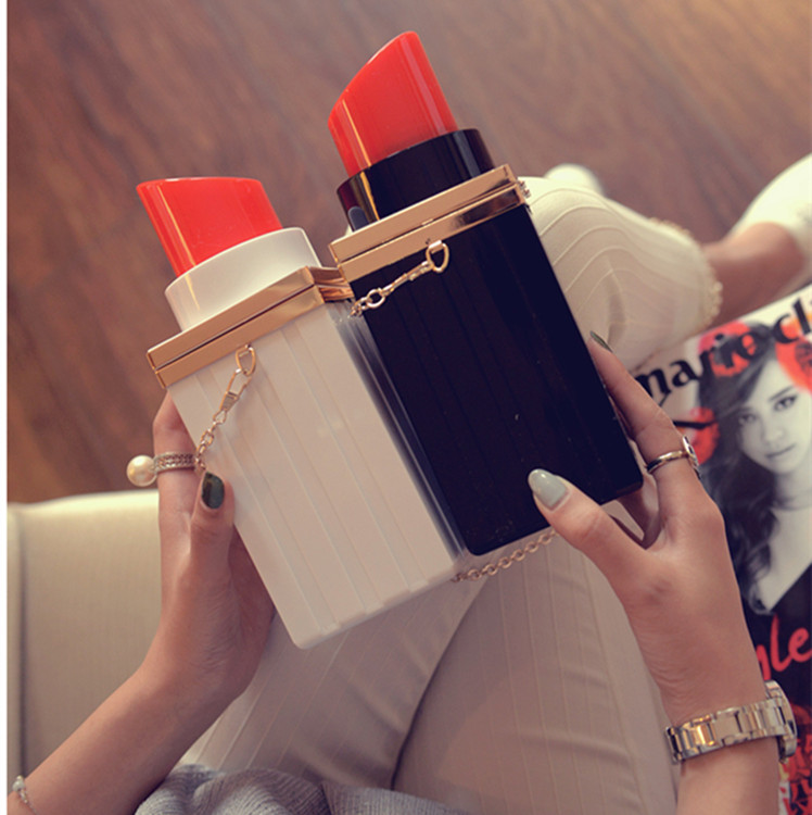 New women's bag Creative Lipstick Chain Bag Mini stylish shoulder bag