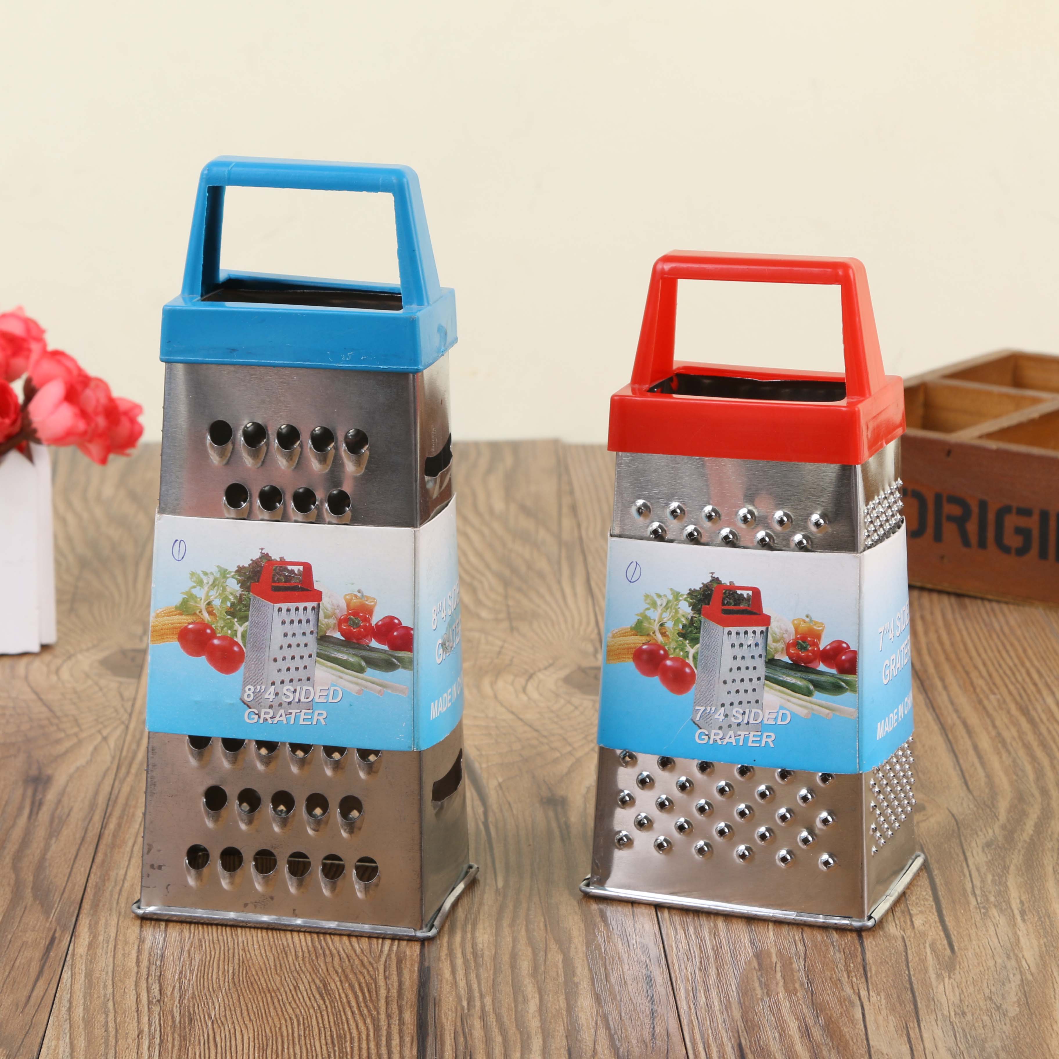 Kitchen stainless steel bubble scraper, grater, four-sided grater, wire slicer, multi-functional peel scraper
