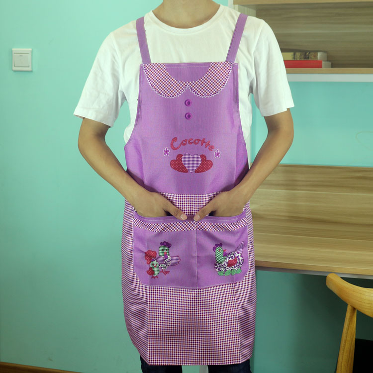 缎桃小鸡围裙细节图